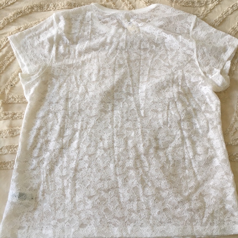 AERIE NWT Women's White Lace Top - Picture 6 of 12